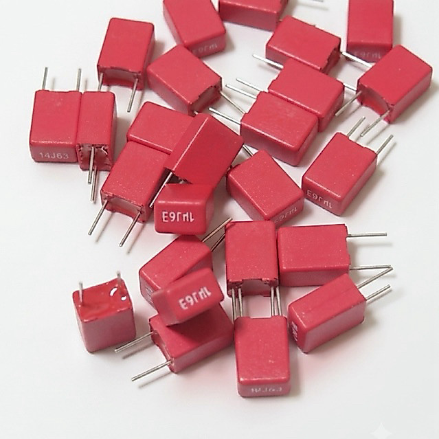 Tụ điện Wima MKP2 Đỏ 1uF 63V [Set 2 Cái] - 105 1uF 63V WIMA NKP2 Tụ Film cao cấp Linh kiện âm thanh