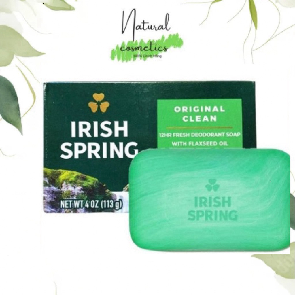 [Chính Hãng] Xà Bông Cục Irish Spring Deodorant Soap Original 113g USA Hương Thơm Dịu Nhẹ Tươi Mát