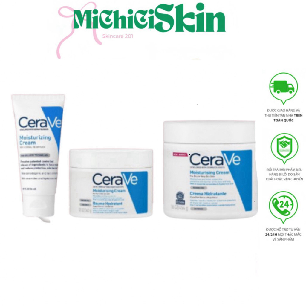 [Chính Hãng] Kem dưỡng ẩm phục hồi chuyên sâu và giữ da ẩm mịn suốt 48H Cerave Moisturizing Cream/CE