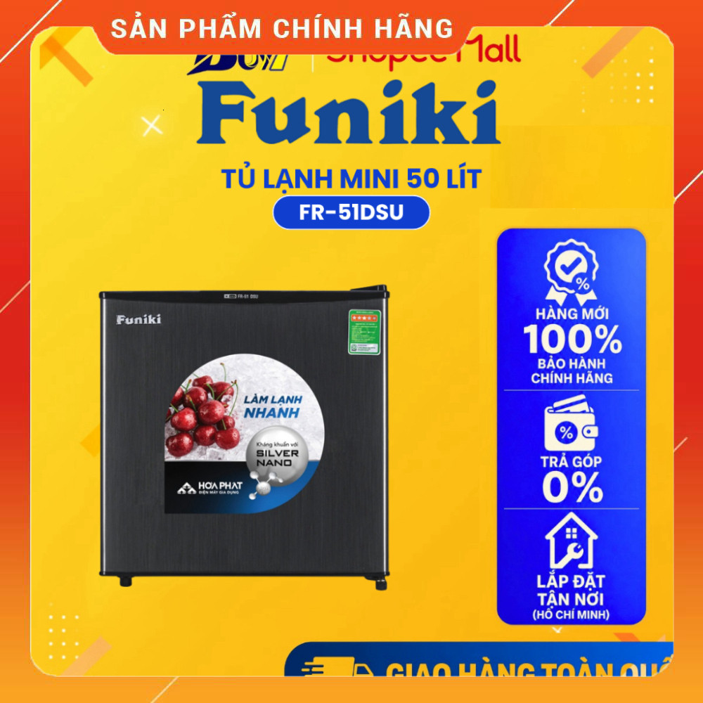 Chính hãng  Tủ Lạnh Funiki 50L FR-51DSU Chất Lượng Cao Chống Sương Sương Sạch ]