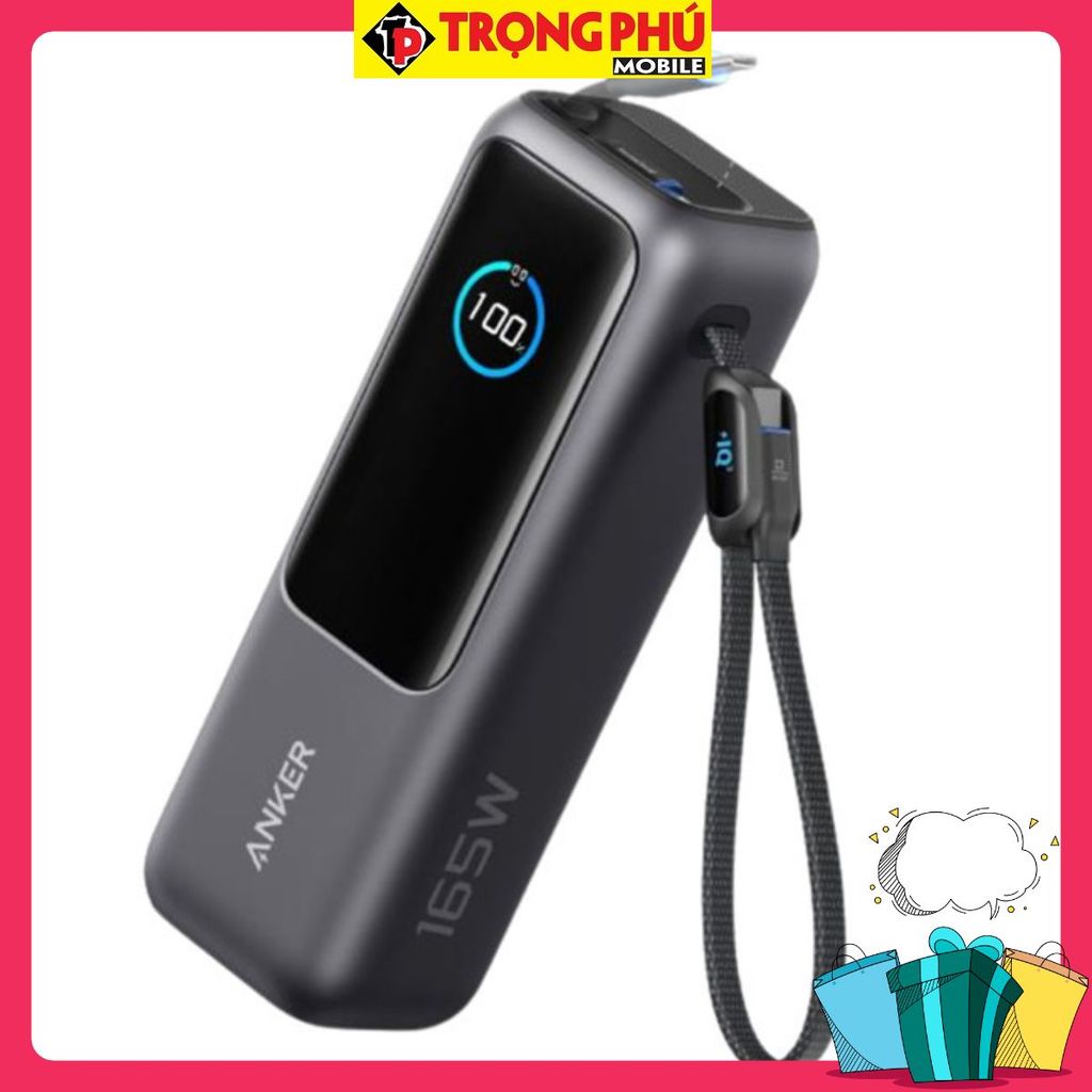 Sạc dự phòng Anker Zolo 1C1A 165W 25000mah kèm cáp TypeC sạc dượcd laptop A1695 - Chính ck