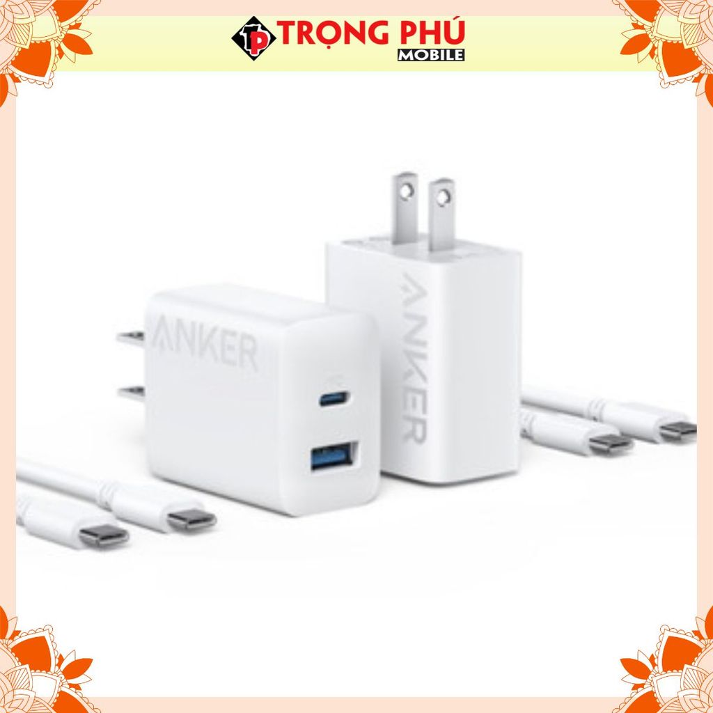 Bộ sạc TypeC-TypeC Anker 312 20W cốc sạc 2 cổng 1C1A B2348 kèm cáp TypeC - CH1