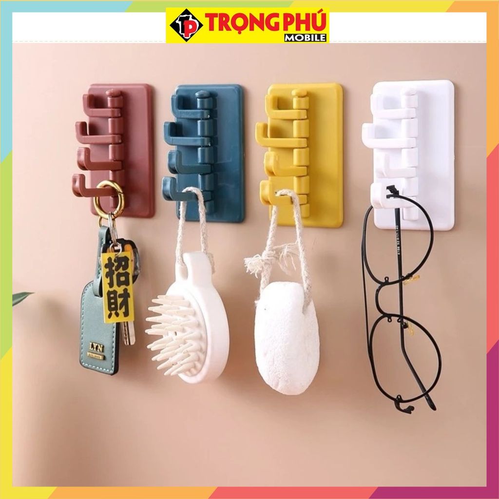 Móc Treo Đồ Dán Tường Đa Năng (Vuông 4 Móc) - CH4 KM