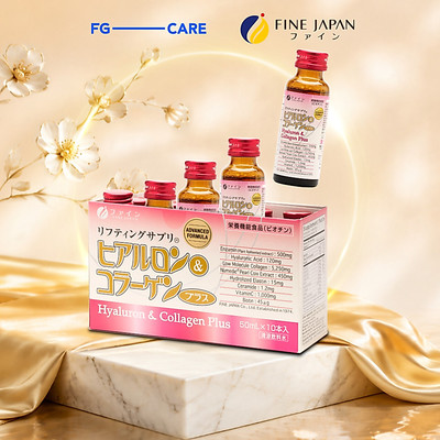 [Date 6/27] Collagen Nhật Bản Đẹp Da Dưỡng Ẩm - Fine Japan Hyaluron & Collagen Plus (10 Chai x 50ml)