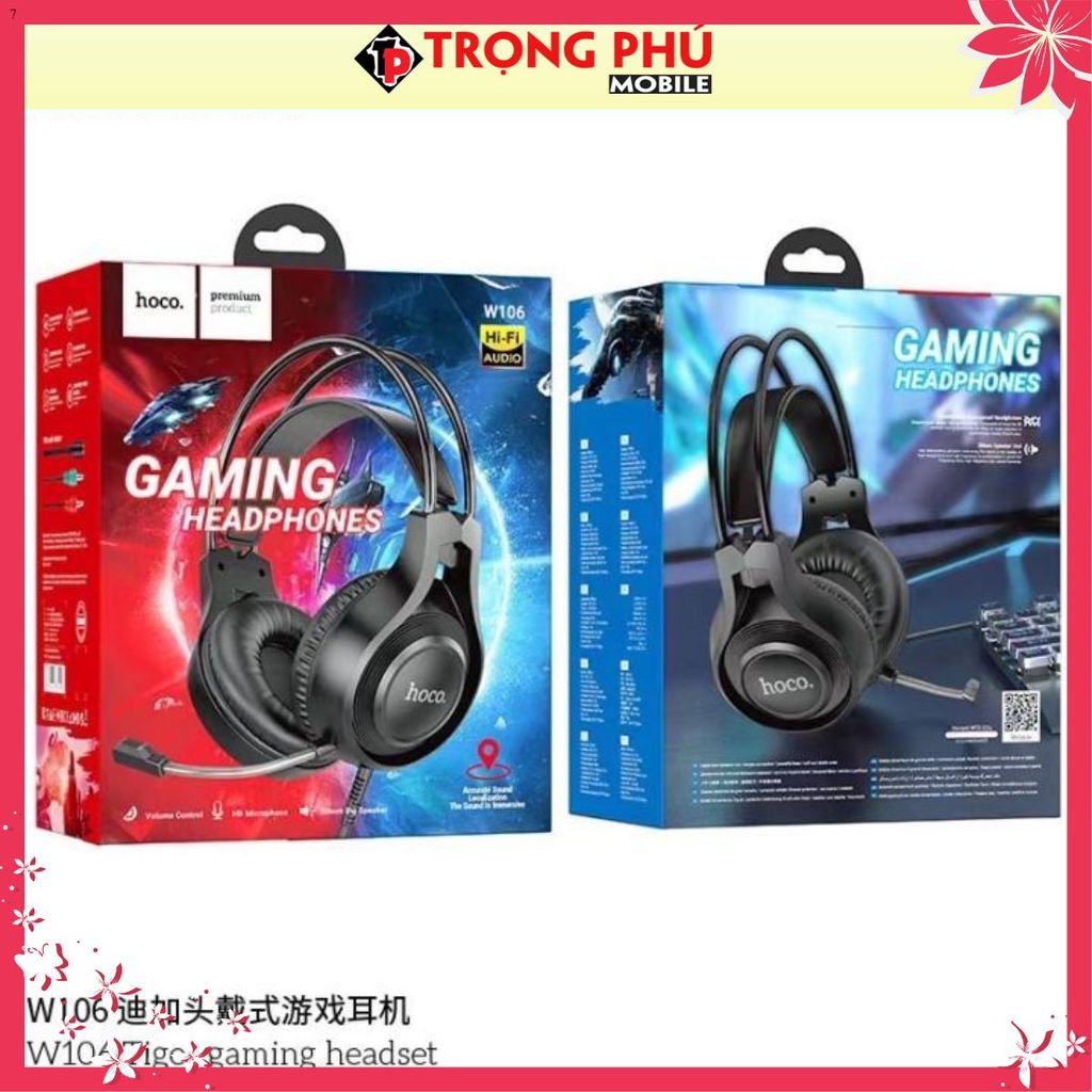 Tai nghe chụp tai bluetooth Hoco W106 gaming