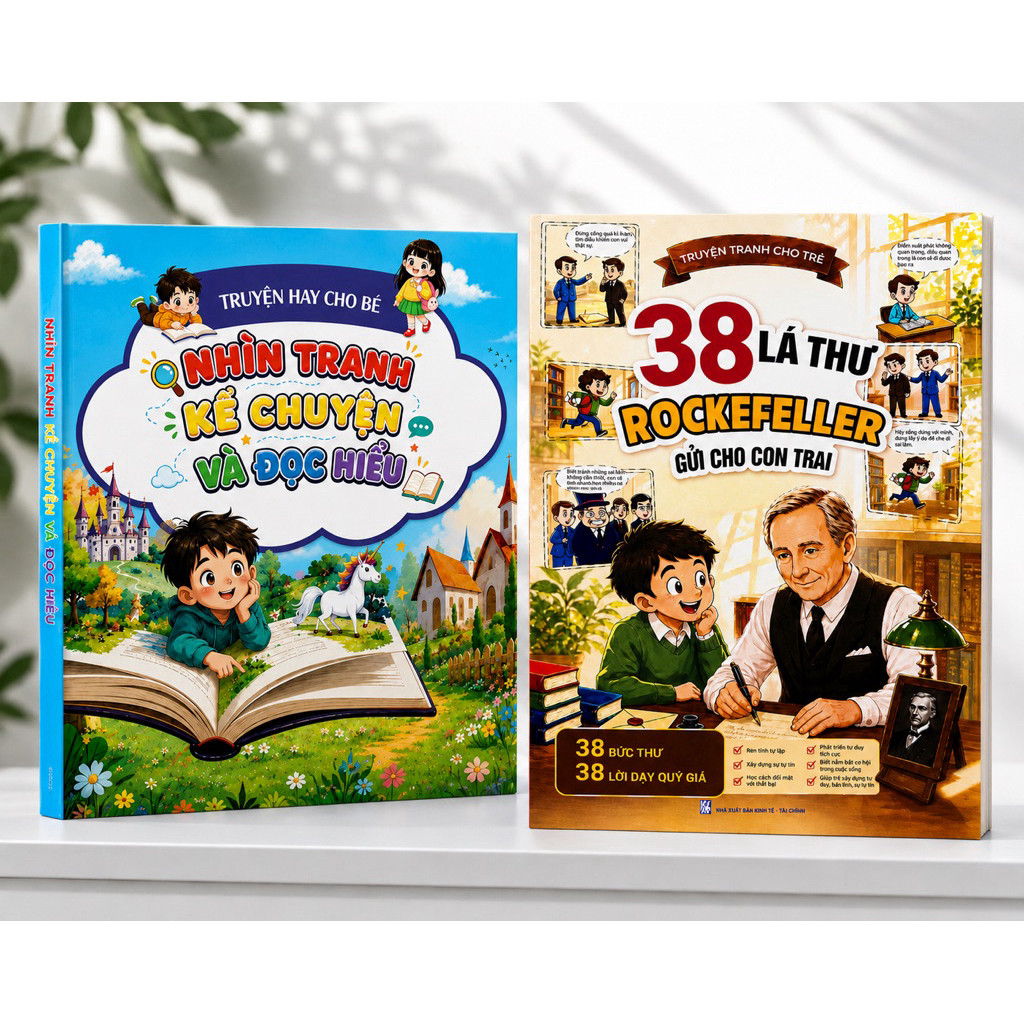 Sách - Nhìn tranh kể chuyện + 38 lá thư của Rockefeller