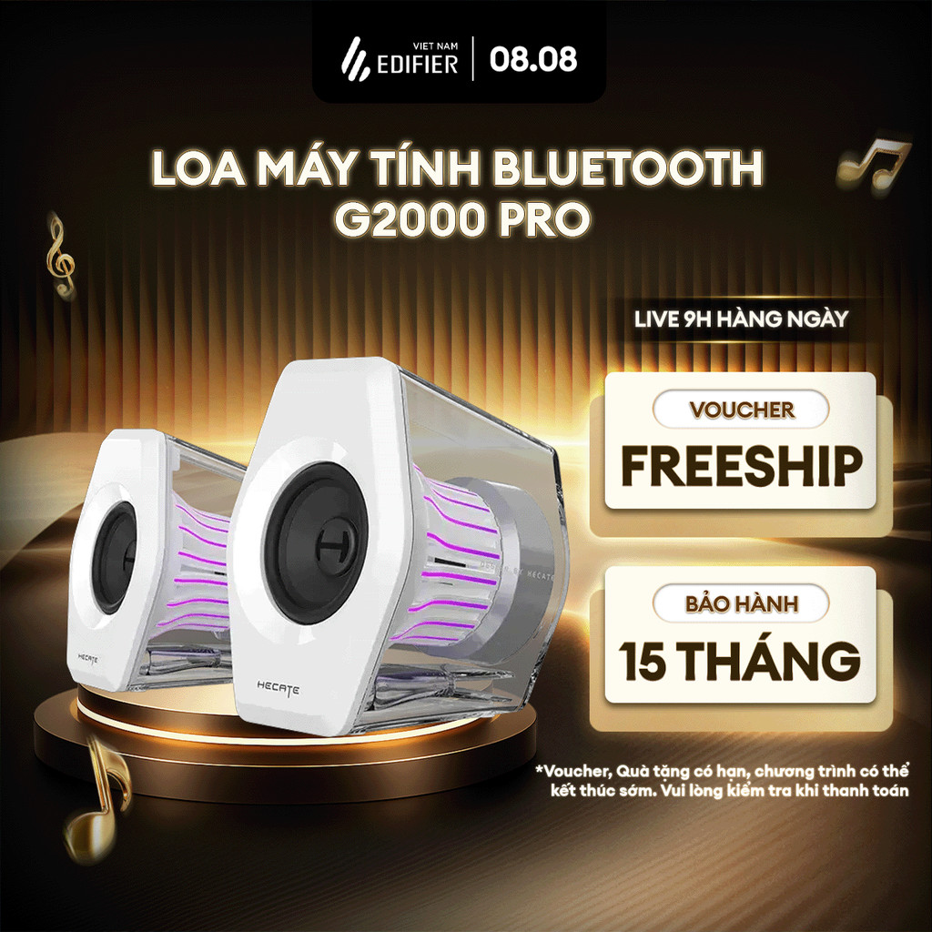 Loa Máy Tính Bluetooth EDIFIER G2000/G2000 PRO | Công Suất 32W | Đèn Led RGB | Bluetooth 5.1 |  Bảo 