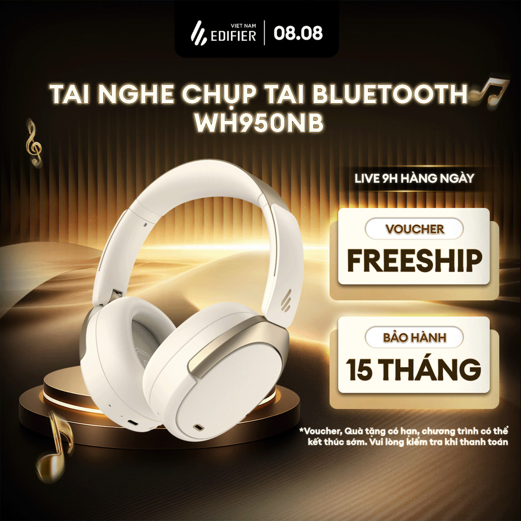 Tai Nghe Chụp Tai Bluetooth Chống Ồn EDIFIER WH950NB/W80 - Hi-Res Audio - Pin Đến 55H - Cá Nhân Hóa EQ-15 Tháng Bảo Hành
