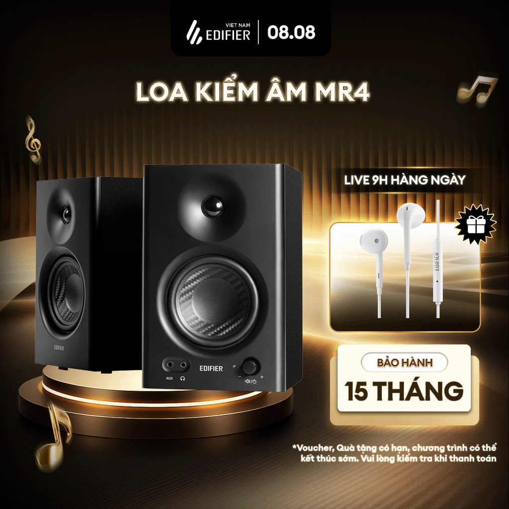 Loa Kiểm Âm Chuẩn Studio EDIFIER MR4/MR3/MR5 42W - Công nghệ DSP/ADC Cho Âm Cao Chi Tiết - Chế Độ Ké