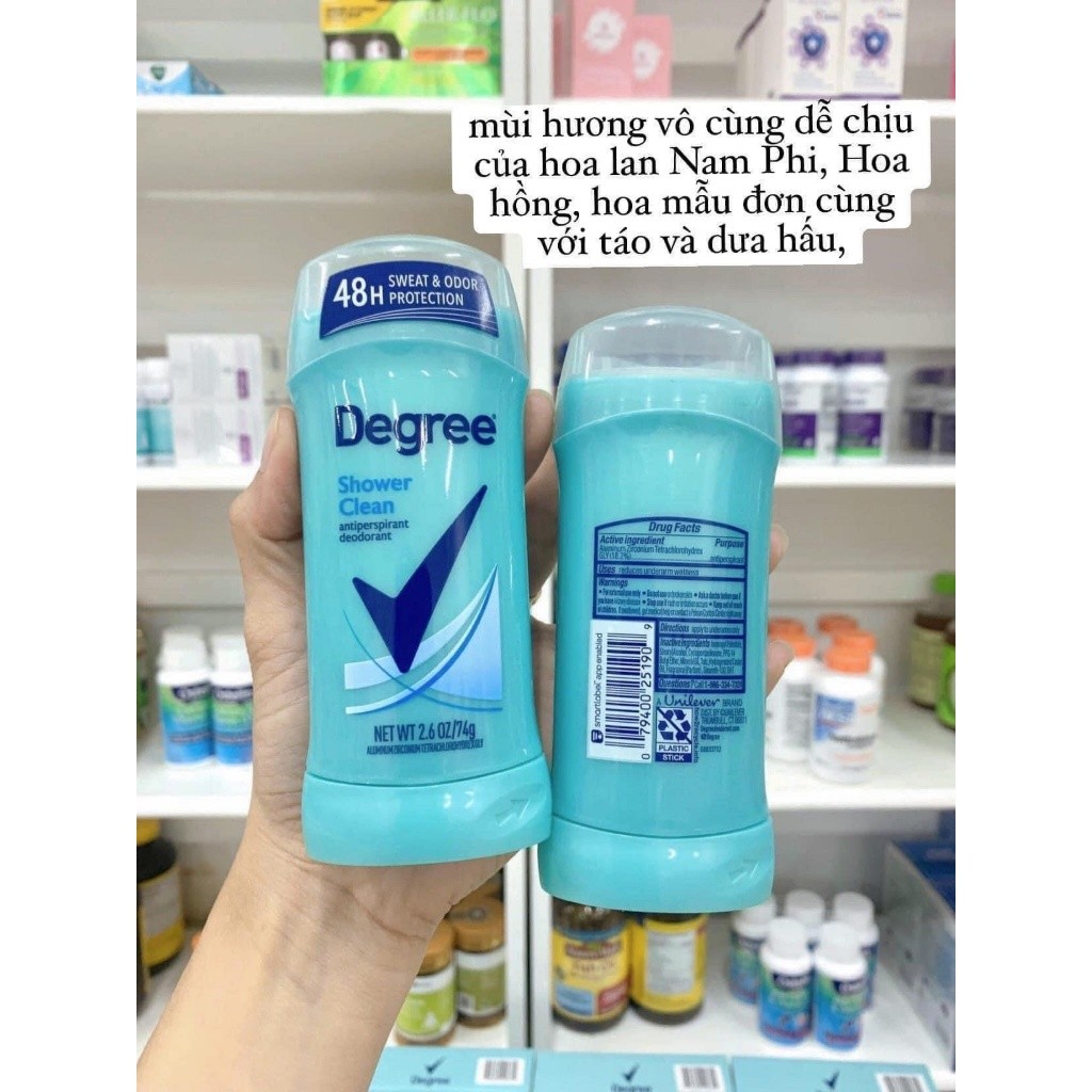 [Chính hãng]-Lăn khử mùi nữ Degree Shower Clean 74g SẴN
