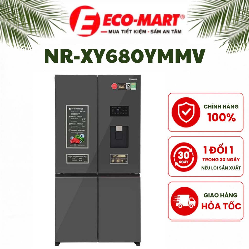 Tủ lạnh Panasonic Inverter 621 lít PRIME+ Edition Multi Door NR-XY680YMMV