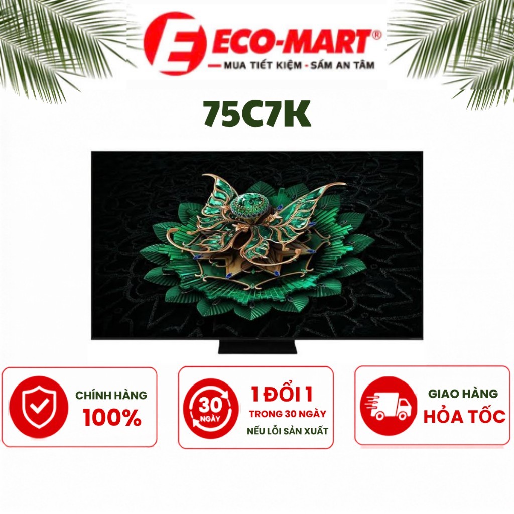 Google Tivi QD-Mini LED TCL AI 4K 75 inch 75C7K