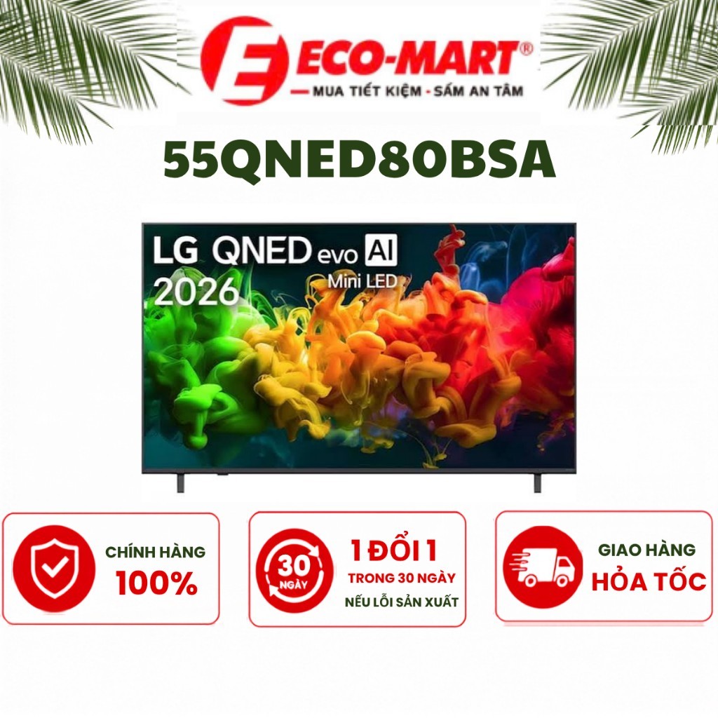 55QNED80BSA Tivi LG QNED AI 4K 55 Inch 55QNED80BSA