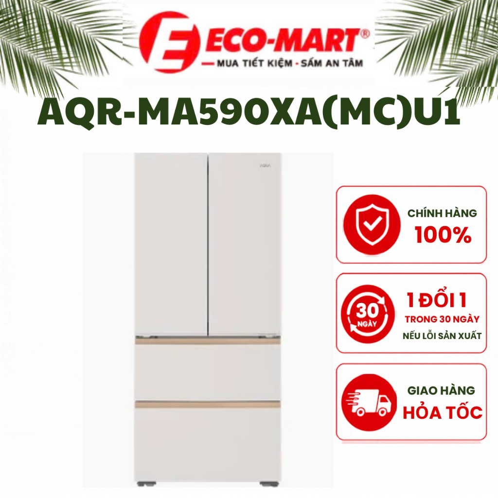 Tủ lạnh Aqua Inverter âm tường 515 lít Multi Door AQR-MA590XA(MC)U1