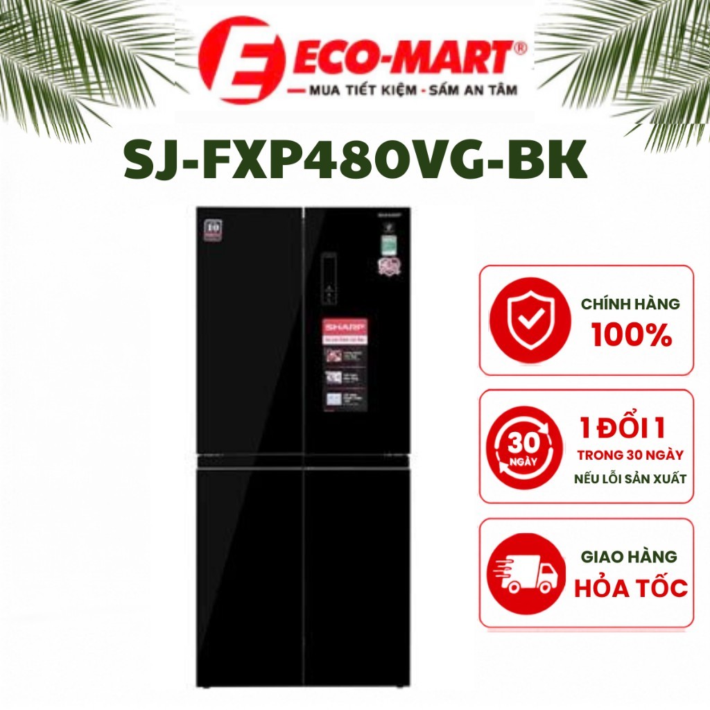 Tủ lạnh Sharp Inverter 401 lít Multi Door SJ-FXP480VG-BK