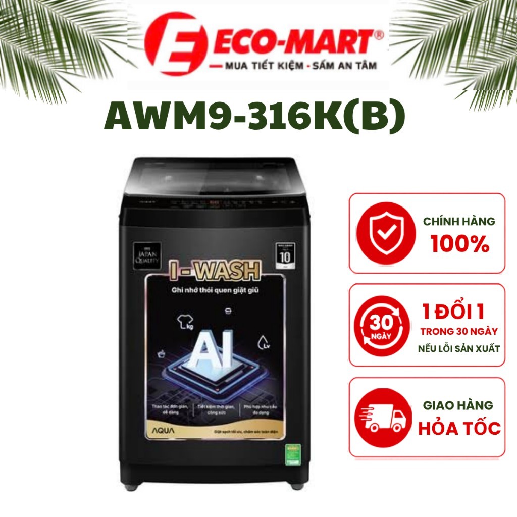 Máy giặt Aqua 9 kg AWM9-316K(B)