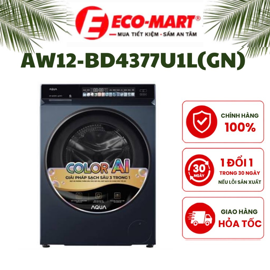 Máy giặt Aqua Inverter 12 kg AW12-BD4377U1L(GN)