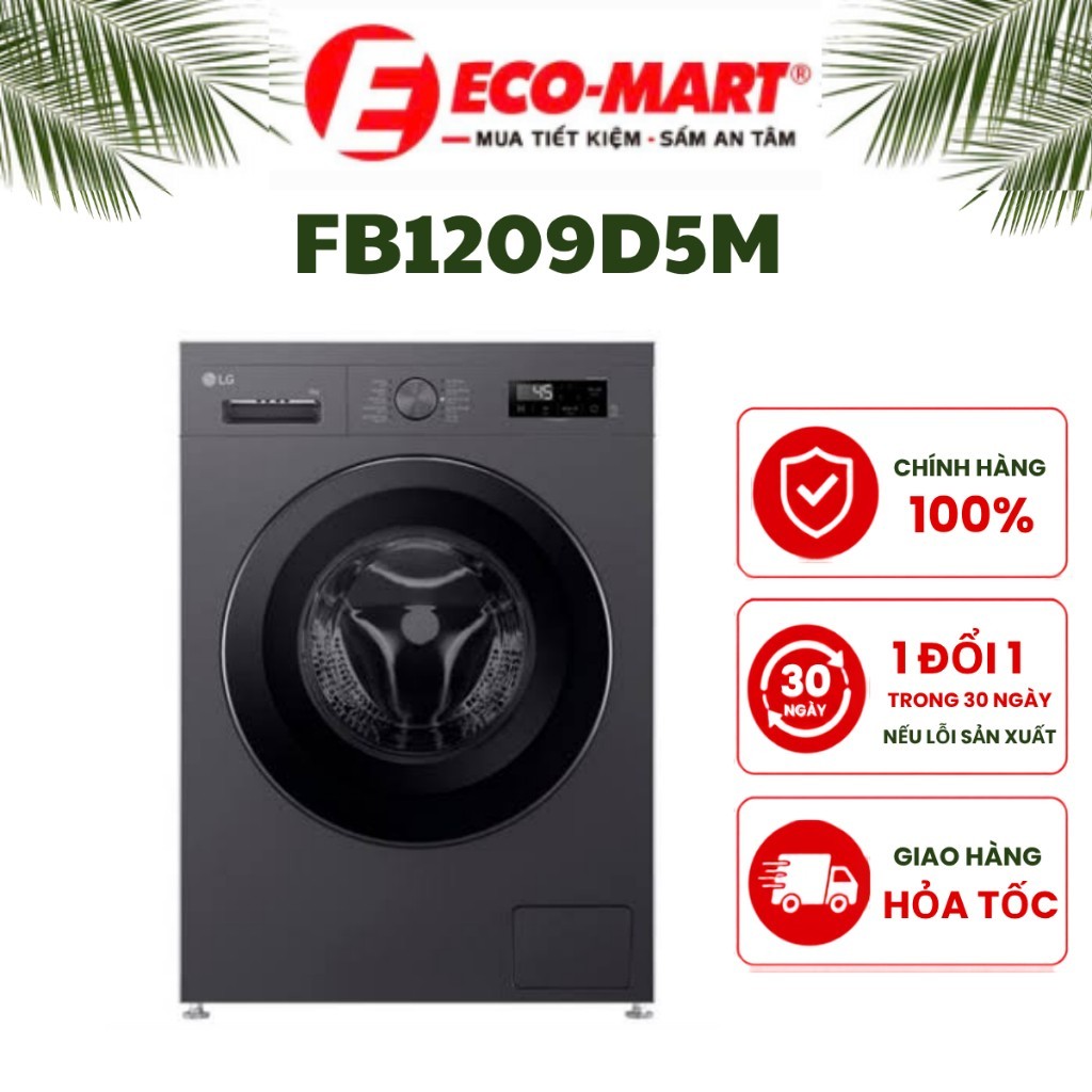Máy giặt sấy LG Inverter giặt 9 kg - sấy 5 kg FB1209D5M