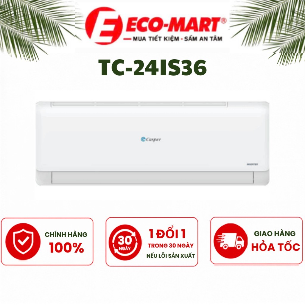 Điều hòa Casper 1 chiều inverter 24000BTU TC-24IS36(I/O)