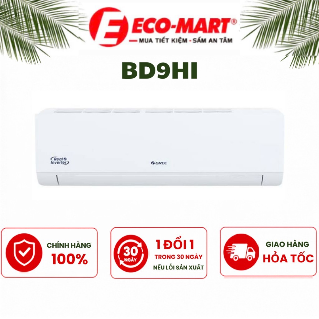 Điều hòa Gree 9000BTU 2 chiều inverter BD9HI