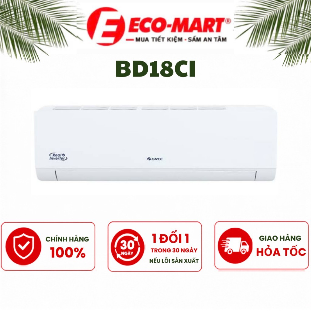 Điều hòa Gree 18.000BTU 1 chiều inverter BD18CI
