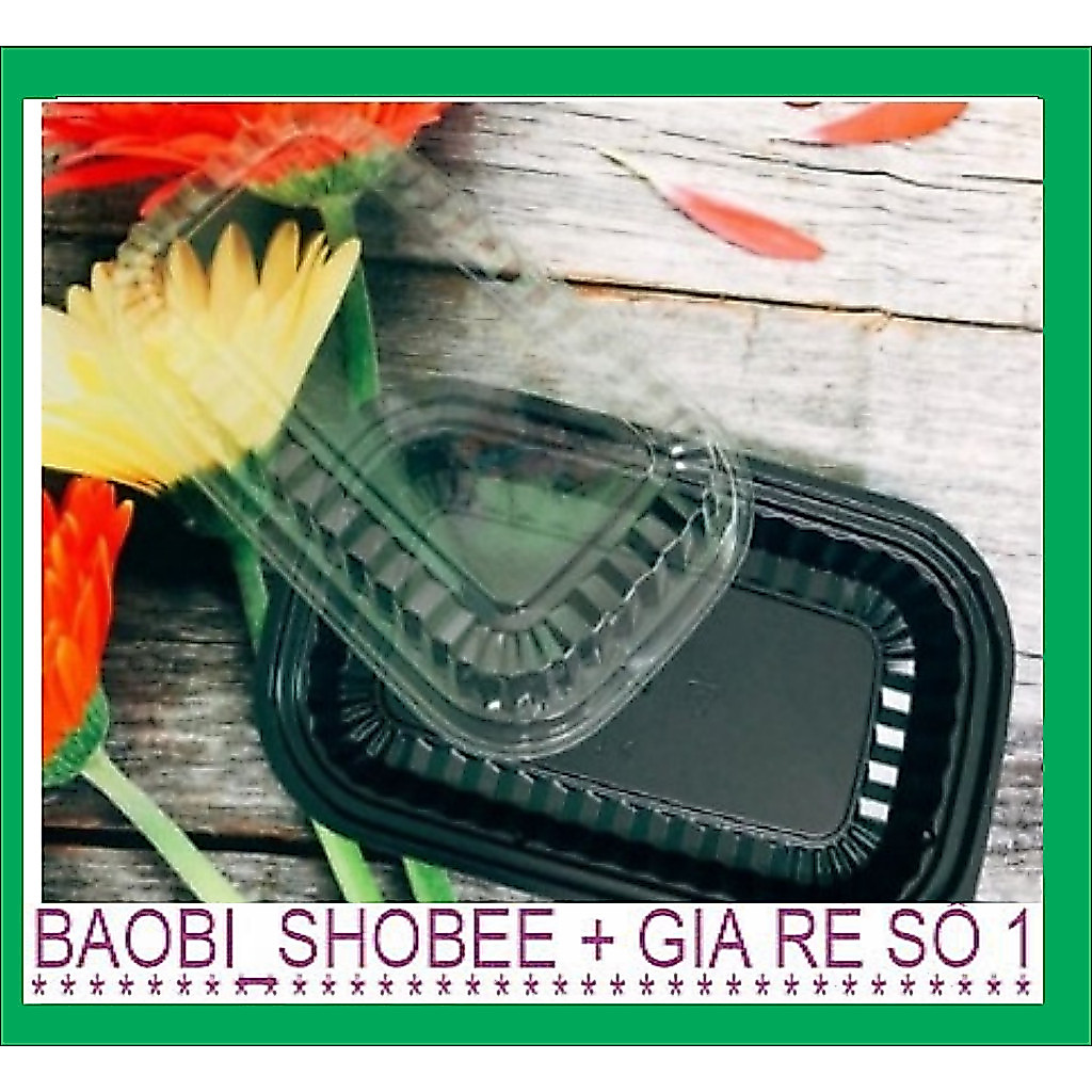 Hộp nhựa HT17 [Lốc 50] hộp đế đen hộp sushi_ hộp nhựa