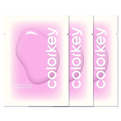 [Quà tặng] Khăn lau trang điểm Colorkey Gói di động tẩy trang nhẹ nhàng, 3 miếng