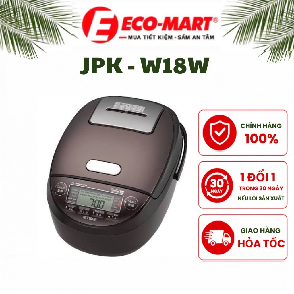 Nồi cơm áp suất cao tần Tiger 1.8 lít JPK-W18W