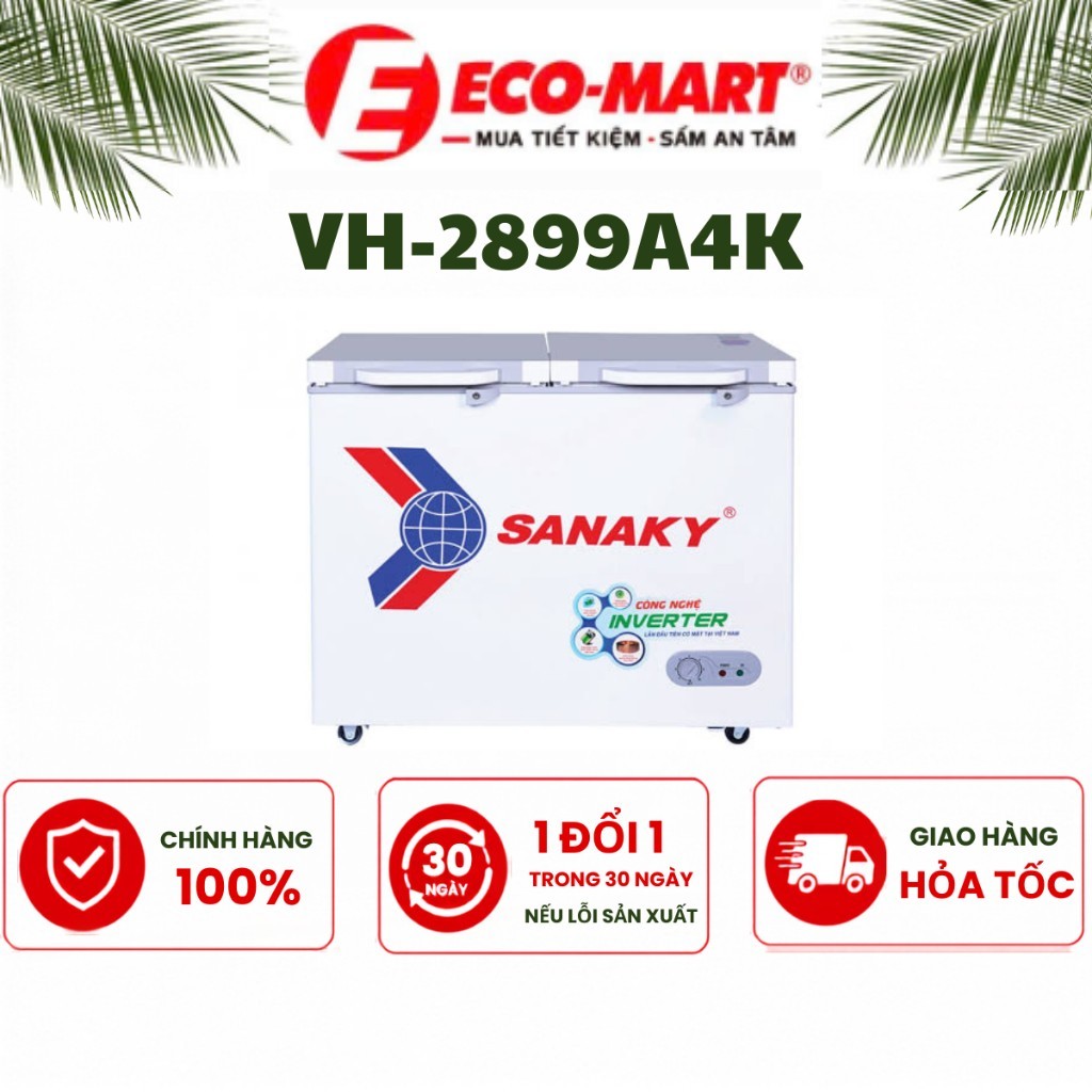 Tủ đông Sanaky Inverter 235 lít VH-2899A4K 1 chế độ chỉ đông đá