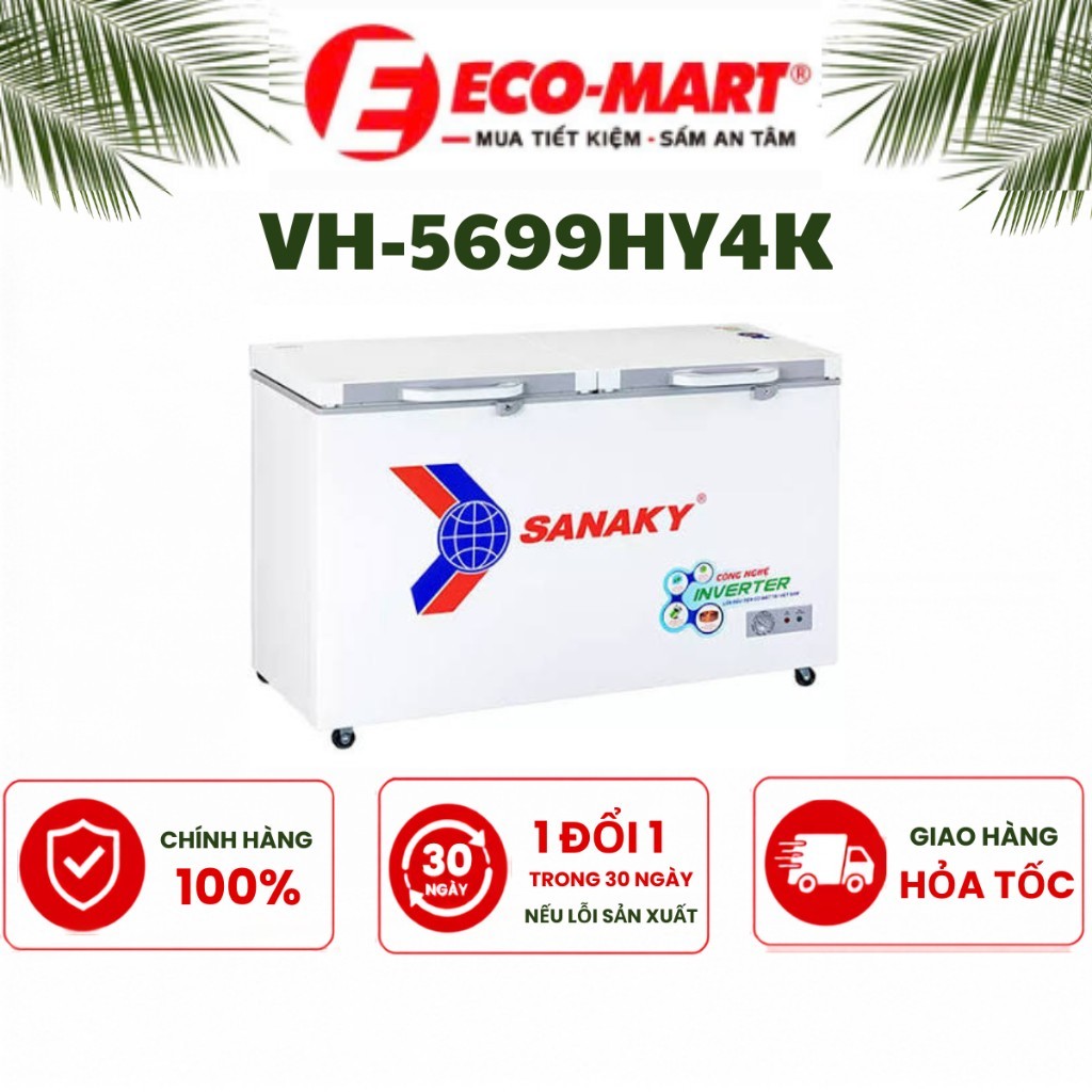 Tủ đông Sanaky inverter VH-5699HY4K 410 lít 1 chế độ chỉ đông đá