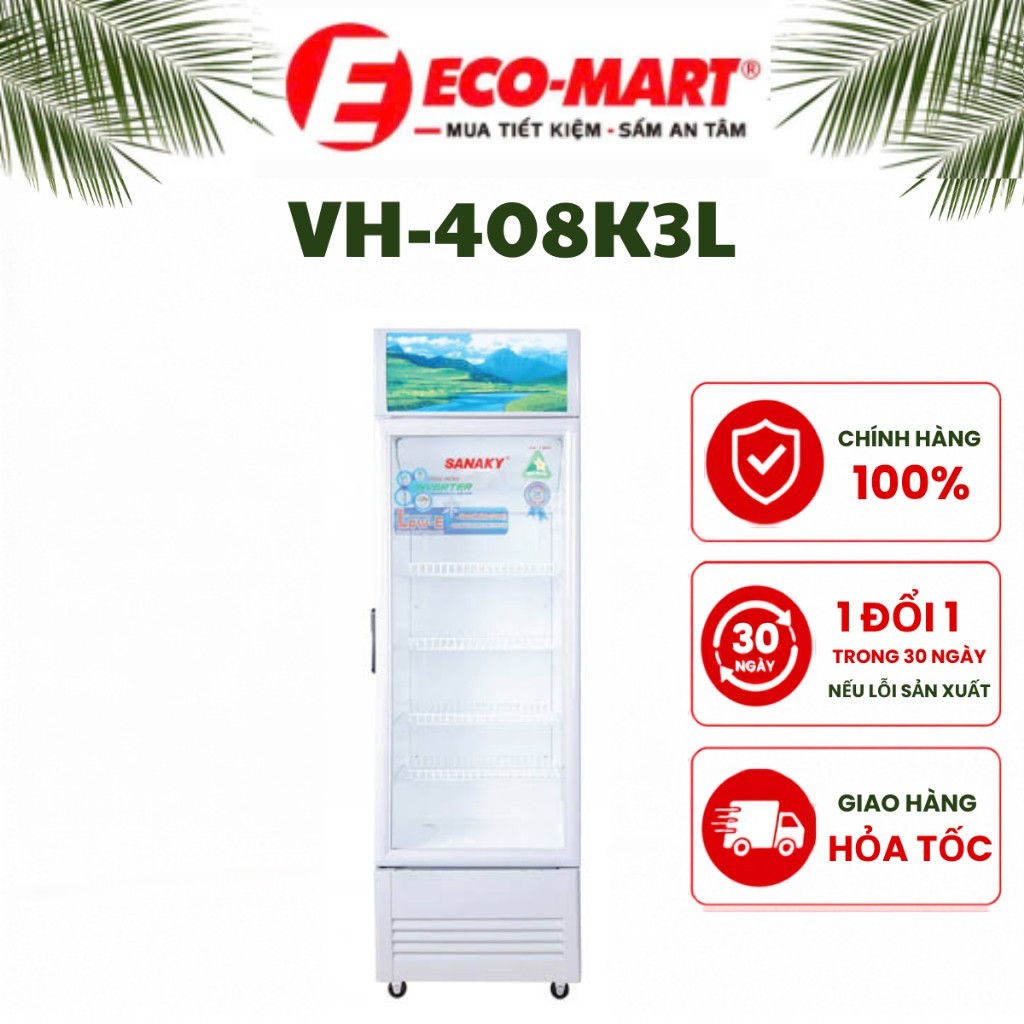 Tủ mát Sanaky inverter 340 lít VH-408K3L