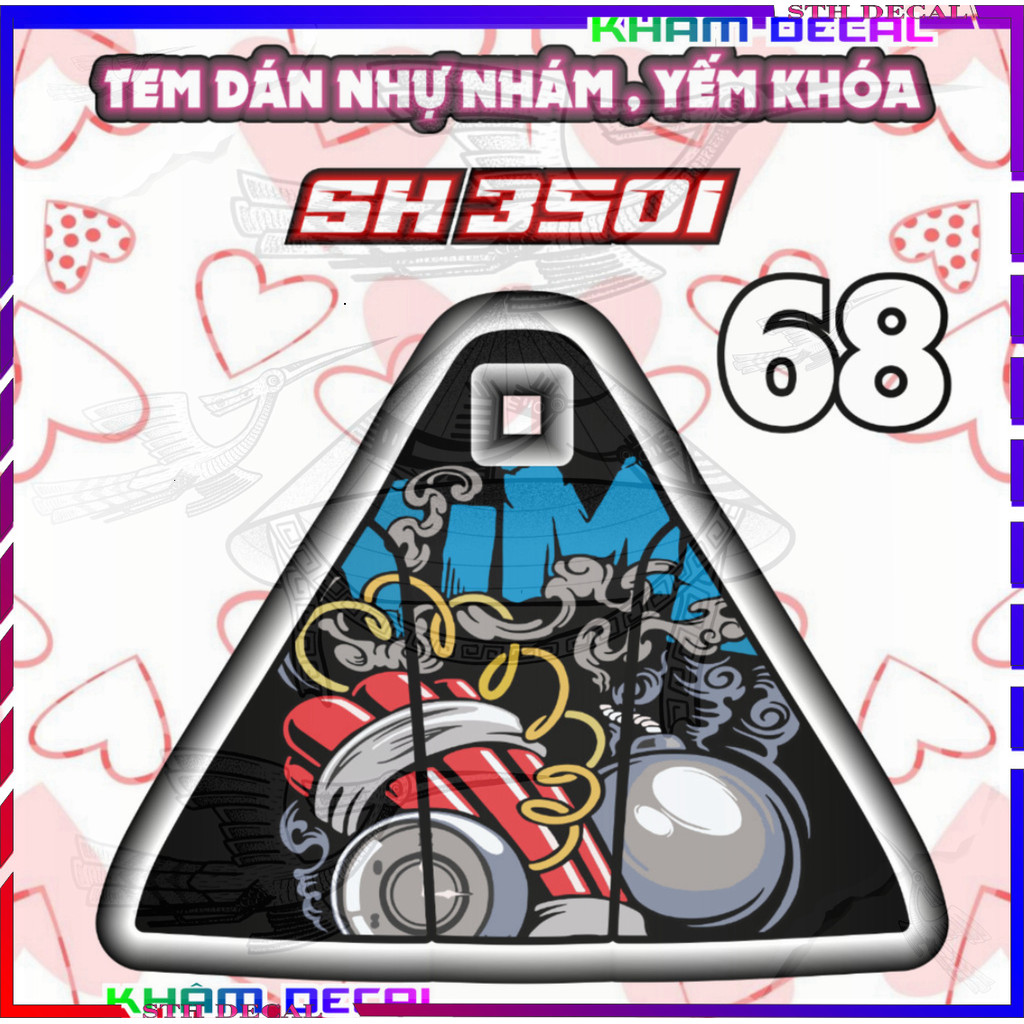 STH DECAL Decal trang trí yếm trước và sau cho xe SH350i - Natra Baby Three Sticker