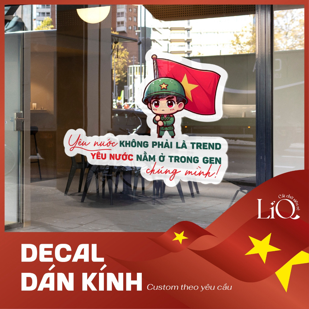 Decal dán kính Việt Nam - Decal yêu nước - Decal cờ Việt Nam - Decal Quốc Khánh 2.9
