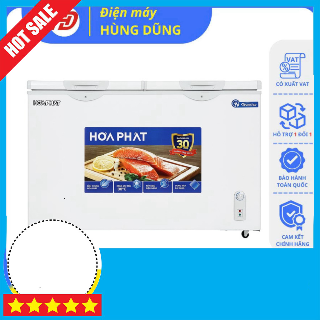 Sale lớn Tủ Đông Hòa Phát 400l INVERTER HCFI 666S1Đ2/HPF AD8352 1 Ngăn Bao Hành 24 Tháng Giao toàn q