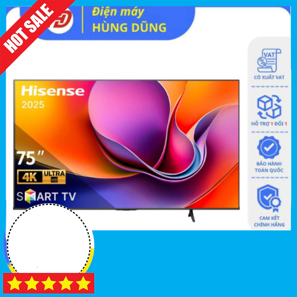 Sale lớn [SHIP HÀ NỘI ] Smart Tivi Hisense 4K 75 inch 75A6Q - Hàng chính hãng, bảo hành 24 tháng Gia