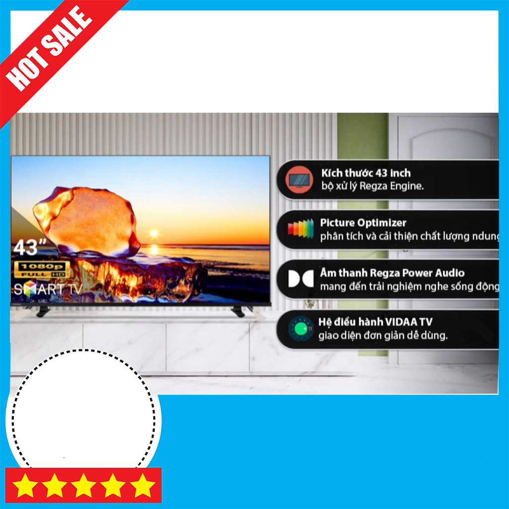 Sale lớn Máy Tivi Toshiba Full HD 43 inch 43E31MP 2024 Chất Lượng Cao Cảm Hứng Xem Phim Giao toàn qu
