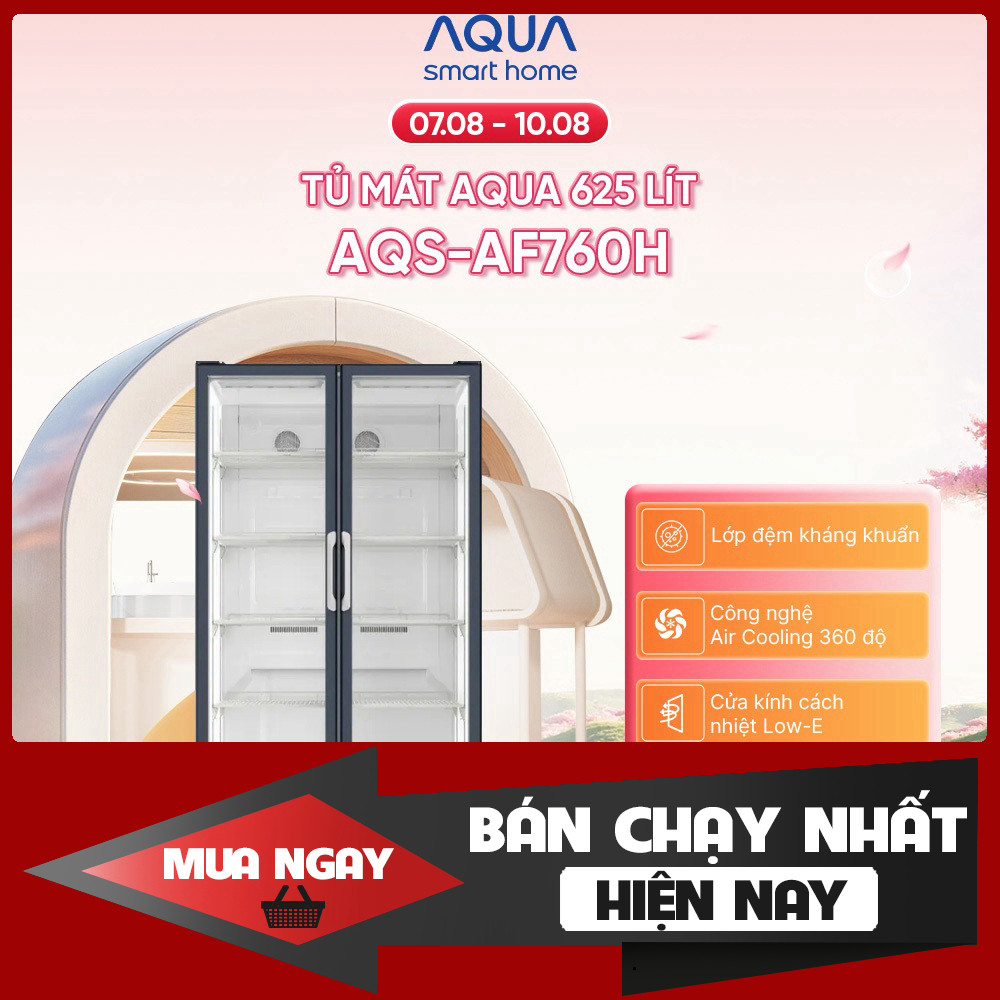 Tủ Mát AQUA AQS-AF760H 625L Tính Năng Sấy Khô Lạnh Nhiệt Độ 360 độ