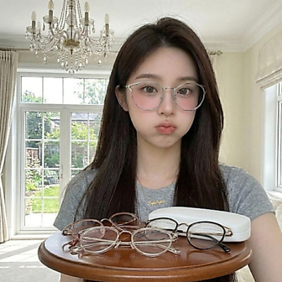 Gọng kính cận nữ mắt tròn chất liệu nhựa lõi kim loại xinh xắn, dễ đeo MS09