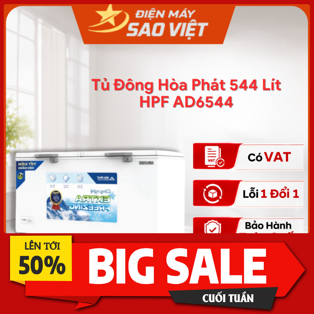 Khuyến mãi  Tủ Đông Hòa Phát HPF AD6544 544 Lít Tiết Kiệm Điện Bảo Hành 24 Tháng Giao nhanh.