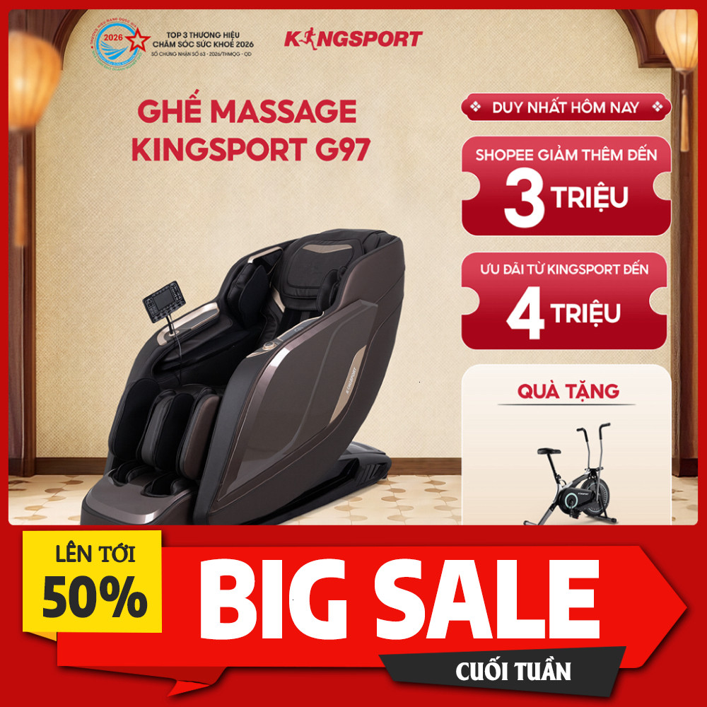 Khuyến mãi  Ghế Massage Trị Liệu KINGSPORT G97 3D Ultra Tặng Massage 10 Bài Cho Người Bận Rửa Giao n