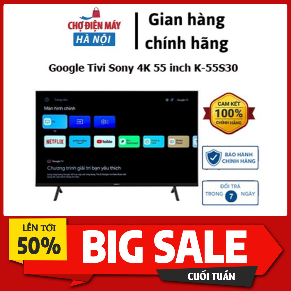 Khuyến mãi  Tivi Sony 4K 55 inch K-55S30 65 inch 65S30 Chính Hãng Bảo Hành Tivi 4K Chiếu Phim 55 inc
