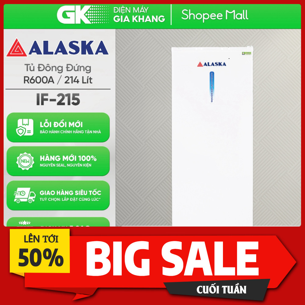 Khuyến mãi  Tủ Đông Alaska IF-215 214 Lít Chất Lượng Cao Bền Trâu Tiết Kiệm Điện Giao nhanh.