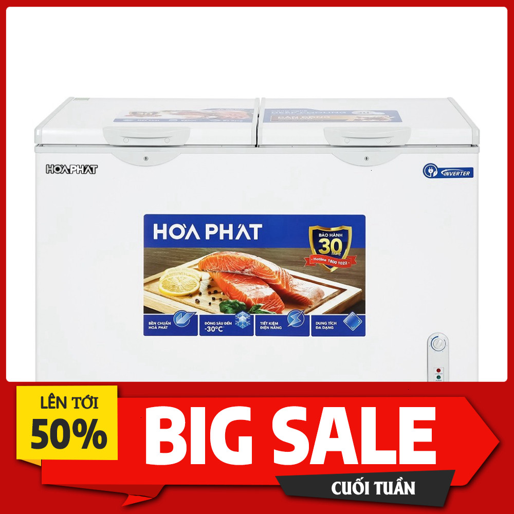 Khuyến mãi  Tủ Đông Hòa Phát 400l Inverter HCFI 666S1Đ2/HPF AD8352 Bảo Hành 30 Hoạt động trong 2 cửa