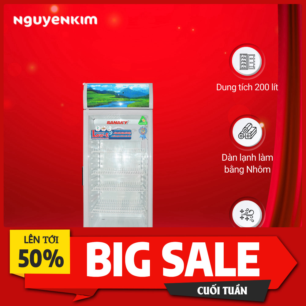 Khuyến mãi  Tủ Mát Sanaky 200L VH-258KL Tủ mát Sanaky VH-258KL bảo quản thực phẩm tươi ngon. Tính nă