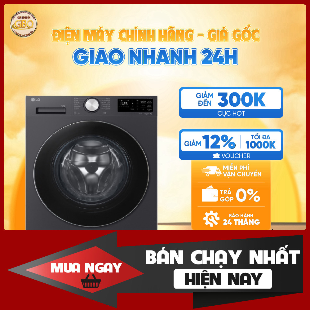 Máy Giặt LG AI Động Dịch 12Kg Cực Mát Giặt