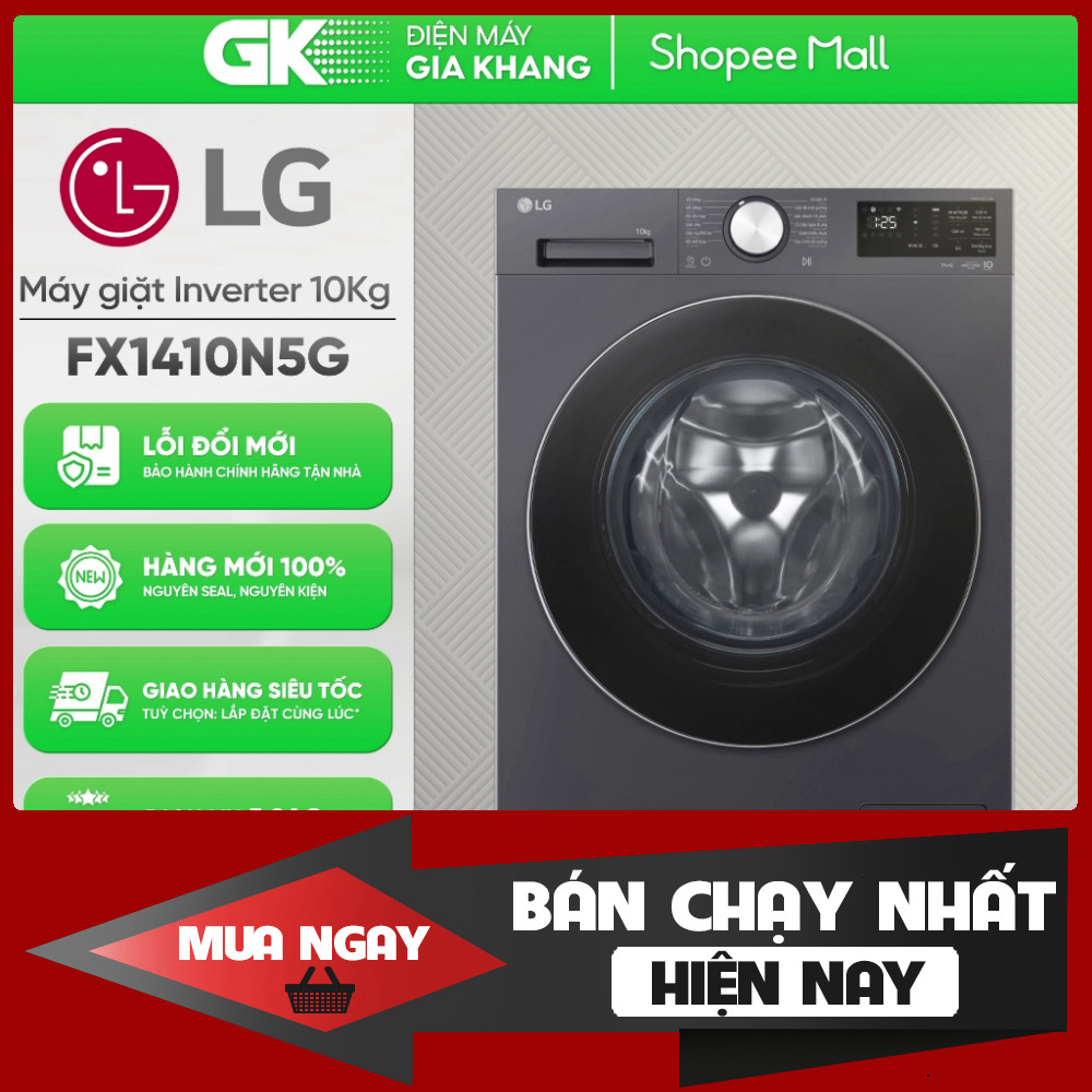Máy Giặt LG FV1410S4W1 - FV1410S4M1 - FX1410N5G - FX1410N5W Inverter 10 Kg Tối Tải 1400 W