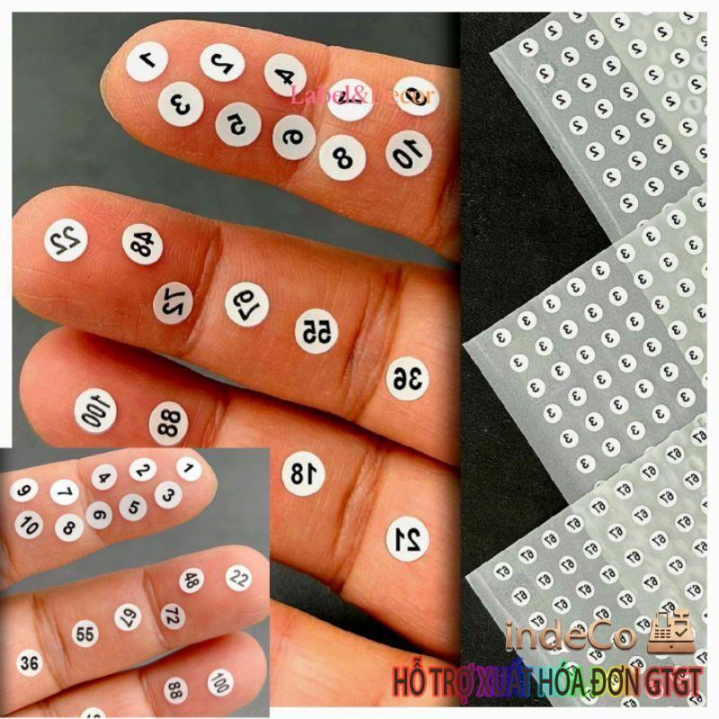 Tem Số Dán Chai Sơn – Decal Giấy Đánh Dấu Màu Theo Số (Khổ A6, Tròn 5-7mm) – Ưu đãi đặc biệt, mua ngay giá tốt