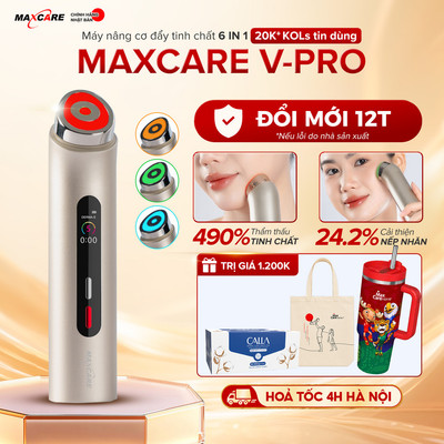 Máy Nâng Cơ Đẩy Tinh Chất 6 Trong 1 Maxcare V-PRO – Giảm Nhăn, Nâng Cơ, Căng Da, Dưỡng Da LED