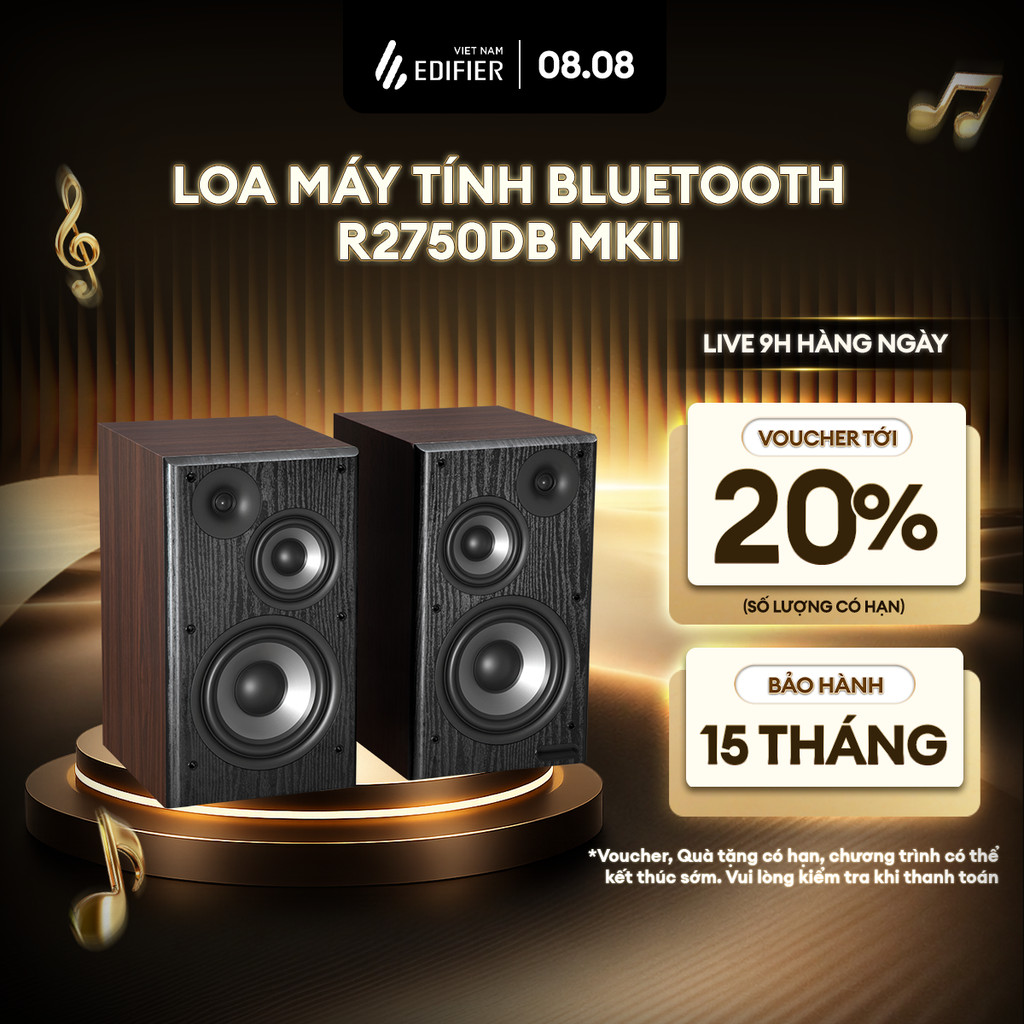Loa Bookshelf EDIFIER R2750DB MKII | Công Suất 144W | Hi-Res Audio | Bluetooth V6.0 | Bảo Hành 15 Th