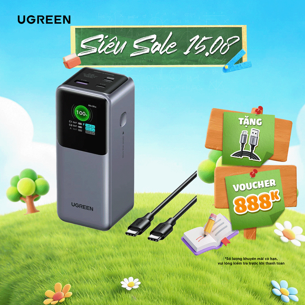 Pin sạc dự phòng Ugreen Nexode 100W/130W/165W/200W | Màn LED hiển thị cao cấp | Chính hãng - Bảo hàn